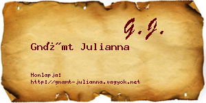 Gnámt Julianna névjegykártya